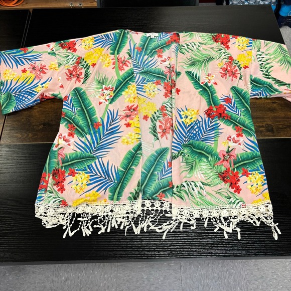 Umgee Other - Umgee Boho Floral Kimono Cover-up Open Front Tassels Mix Print Floral Size L